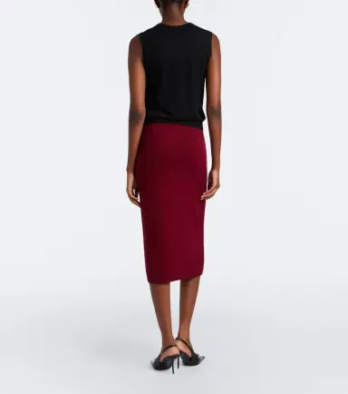 Alessandra Rich Knitted pointelle virgin wool midi skirt | Thumbnail 3