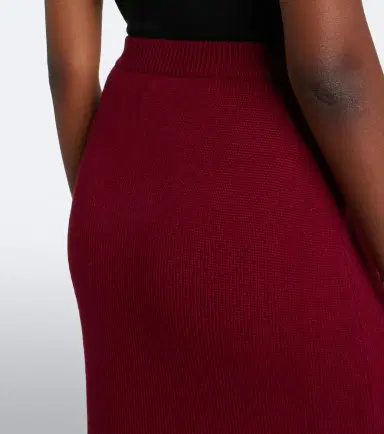 Alessandra Rich Knitted pointelle virgin wool midi skirt | Thumbnail 5