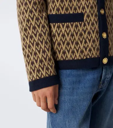Valentino Toute La V jacquard virgin wool cardigan | Thumbnail 3
