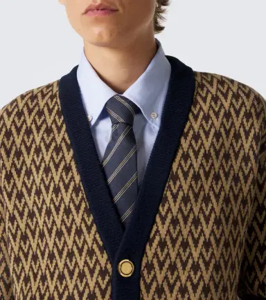 Valentino Toute La V jacquard virgin wool cardigan | Thumbnail 5