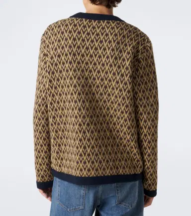 Valentino Toute La V jacquard virgin wool cardigan | Thumbnail 6