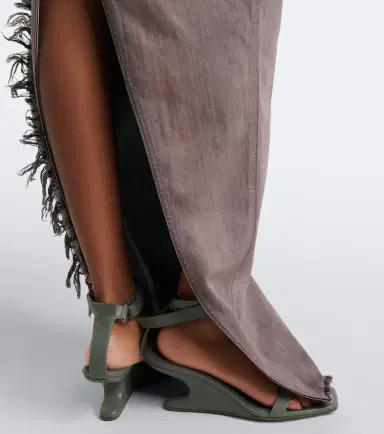 Rick Owens Distressed denim bustier gown | Thumbnail 4