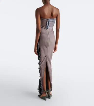 Rick Owens Distressed denim bustier gown | Thumbnail 5