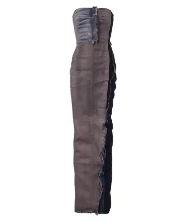 Rick Owens Distressed denim bustier gown | Thumbnail 1