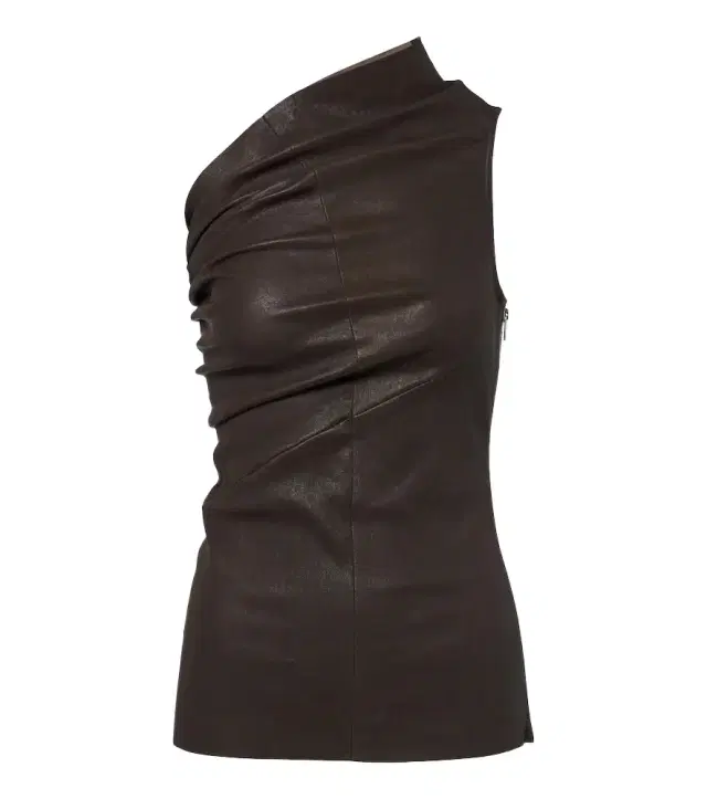 Rick Owens Athena one-shoulder leather and cotton top