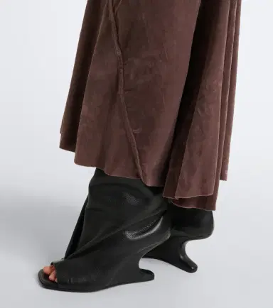 Rick Owens Seb draped velvet midi dress | Thumbnail 6
