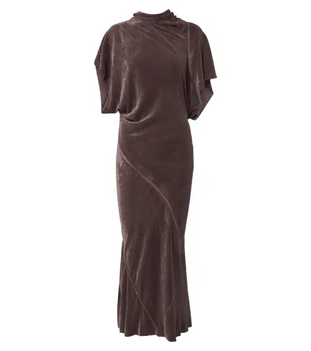 Rick Owens Seb draped velvet midi dress