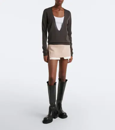 Rick Owens Fog suede miniskirt | Thumbnail 3