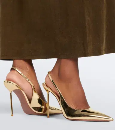 Paris Texas Lidia metallic leather slingback pumps | Thumbnail 5