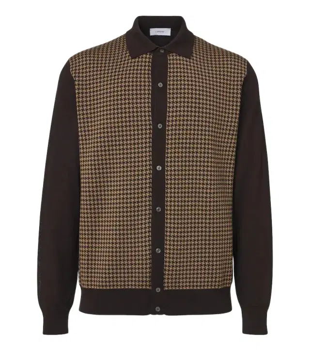 Lardini Houndstooth wool cardigan