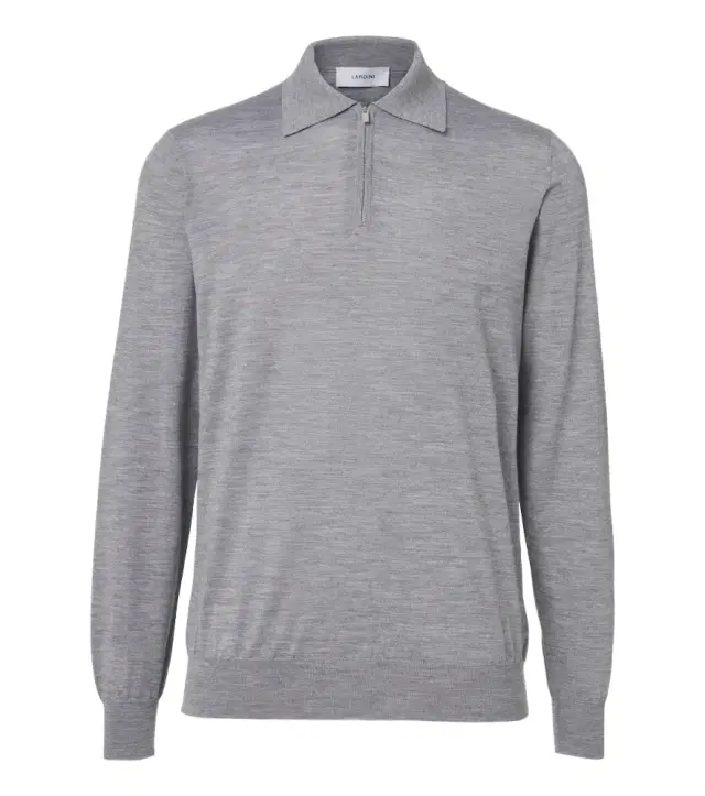 Lardini Wool, silk, and cashmere polo sweater