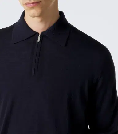 Lardini Wool, silk, and cashmere polo sweater | Thumbnail 4