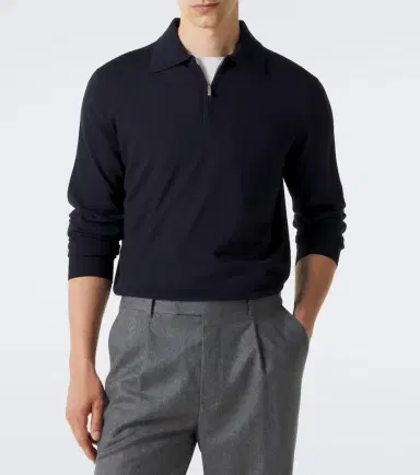Lardini Wool, silk, and cashmere polo sweater | Thumbnail 5
