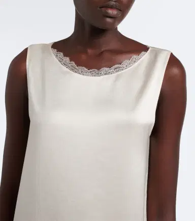 LESET Barb lace-trimmed satin minidress | Thumbnail 2 LESET Barb lace-trimmed satin minidress | Thumbnail 2