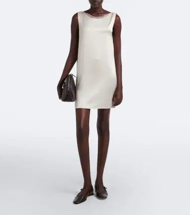 LESET Barb lace-trimmed satin minidress | Thumbnail 3 LESET Barb lace-trimmed satin minidress | Thumbnail 3