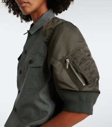 Sacai Wool twill and technical jacket | Thumbnail 3 Sacai Wool twill and technical jacket | Thumbnail 3