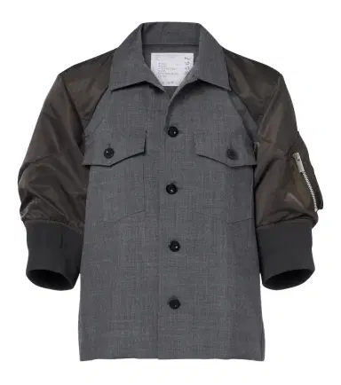 Sacai Wool twill and technical jacket | Thumbnail 1 Sacai Wool twill and technical jacket | Thumbnail 1