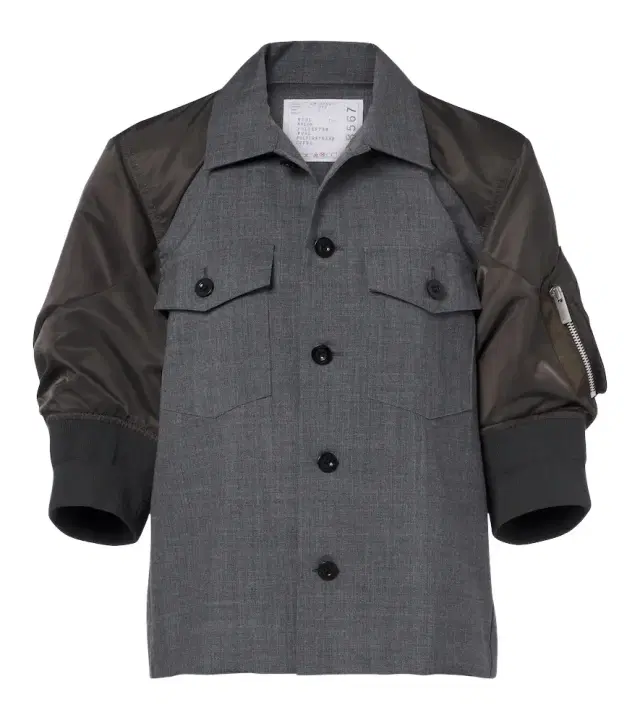Sacai Wool twill and technical jacket