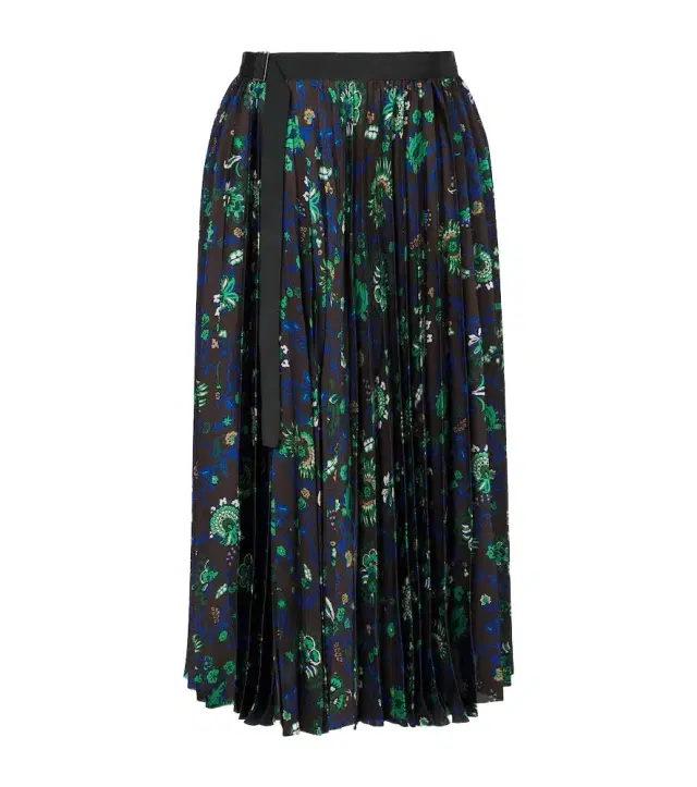 Sacai Floral plissé midi skirt