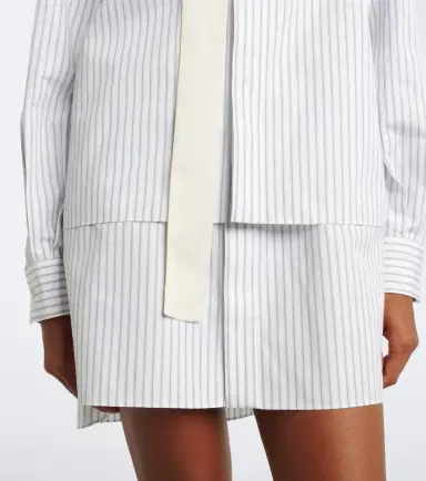 Sacai Layered striped cotton-blend poplin shirt | Thumbnail 3