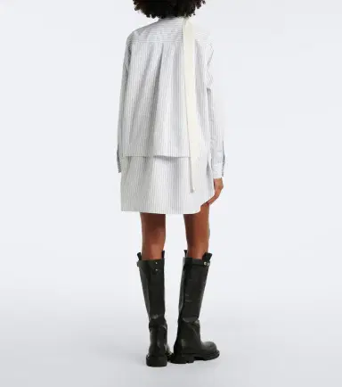 Sacai Layered striped cotton-blend poplin shirt | Thumbnail 4