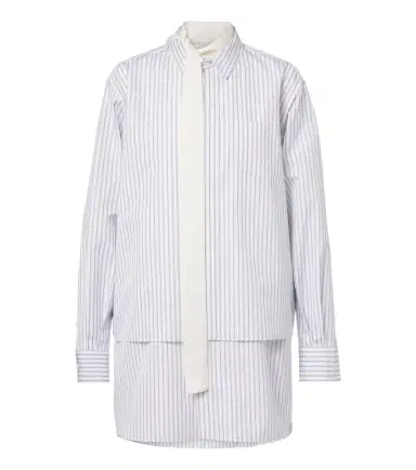 Sacai Layered striped cotton-blend poplin shirt | Thumbnail 1