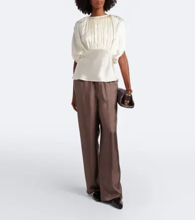 Tove Peta draped peplum silk satin top | Thumbnail 3 Tove Peta draped peplum silk satin top | Thumbnail 3