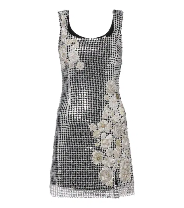 La Fuori Là Fuori Shell sequined chainmail minidress