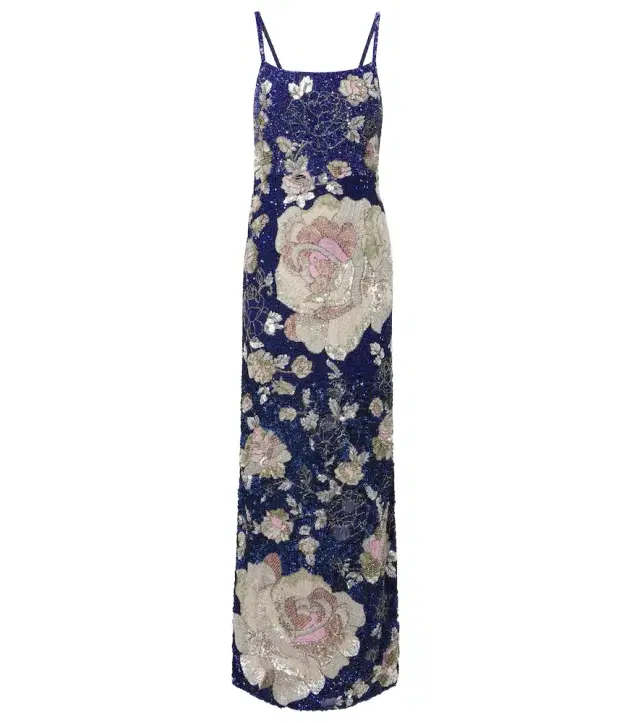 La Fuori Là Fuori Sequined floral gown