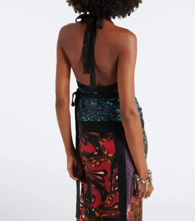 Dries Van Noten Printed moiré wrap top | Thumbnail 3