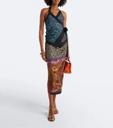 Dries Van Noten Printed moiré wrap top | Thumbnail 4