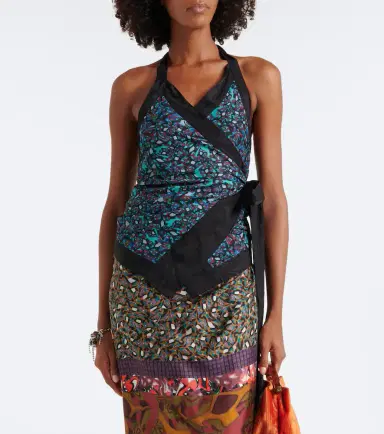 Dries Van Noten Printed moiré wrap top | Thumbnail 5