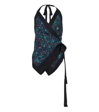 Dries Van Noten Printed moiré wrap top | Thumbnail 1