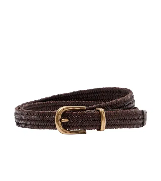 Woven leather belt
