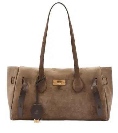 Brunello Cucinelli Medium suede shoulder bag | Thumbnail 1