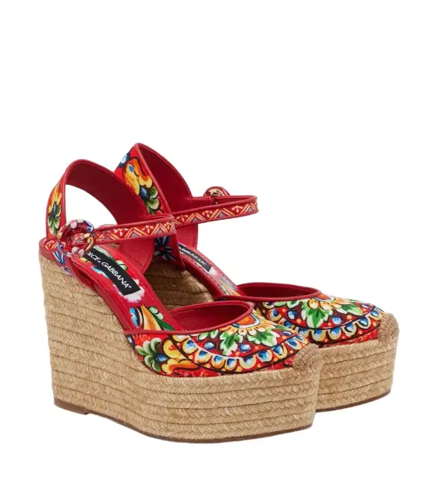 Dolce & Gabbana Carretto canvas espadrille wedges
