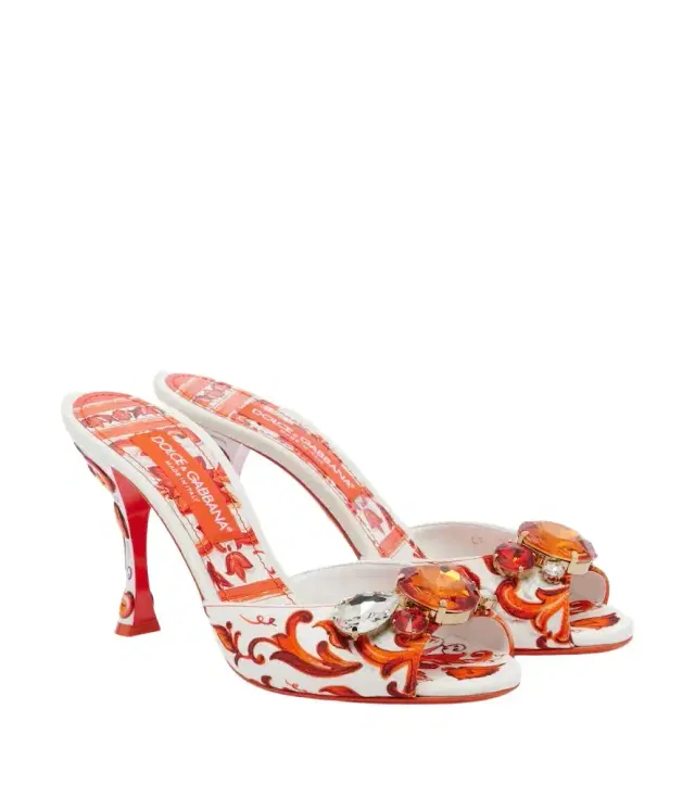 Dolce & Gabbana Majolica embellished brocade mules
