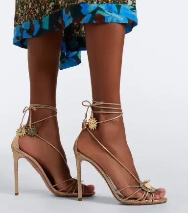 Aquazzura Night Stars metallic leather sandals | Thumbnail 5