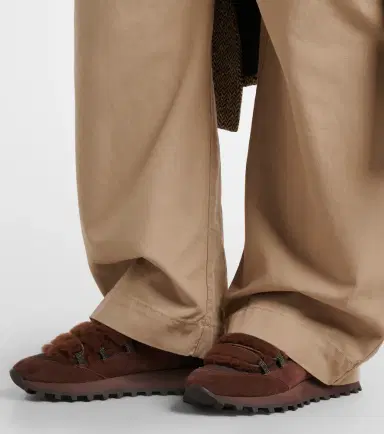 Brunello Cucinelli Monili shearling-trimmed suede sneakers | Thumbnail 5