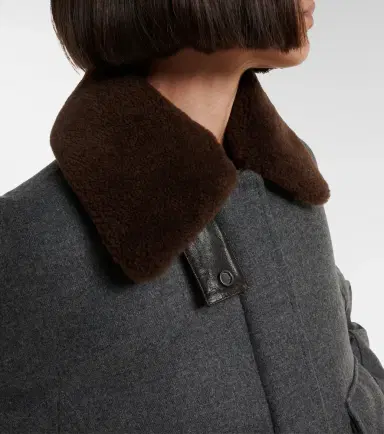 Brunello Cucinelli Shearling-trimmed alpaca-blend down jacket | Thumbnail 2