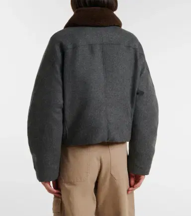 Brunello Cucinelli Shearling-trimmed alpaca-blend down jacket | Thumbnail 4