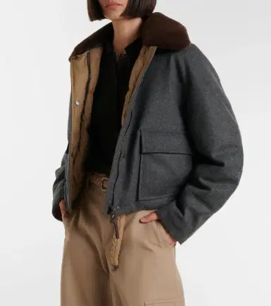 Brunello Cucinelli Shearling-trimmed alpaca-blend down jacket | Thumbnail 5
