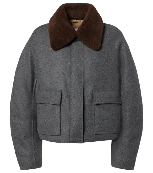 Brunello Cucinelli Shearling-trimmed alpaca-blend down jacket