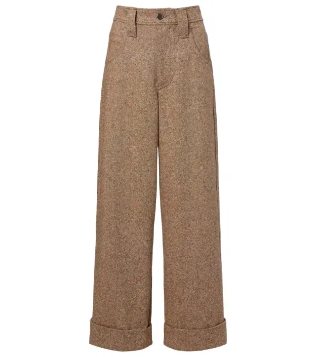 Brunello Cucinelli Monili wool-blend flannel wide-leg pants