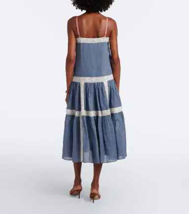 Veronica Beard Mazarine lace-trimmed ramie maxi dress | Thumbnail 4 Veronica Beard Mazarine lace-trimmed ramie maxi dress | Thumbnail 4