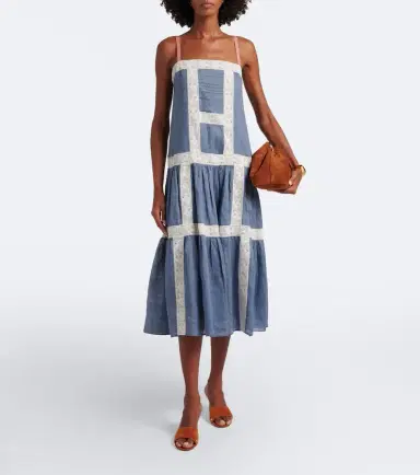 Veronica Beard Mazarine lace-trimmed ramie maxi dress | Thumbnail 5 Veronica Beard Mazarine lace-trimmed ramie maxi dress | Thumbnail 5