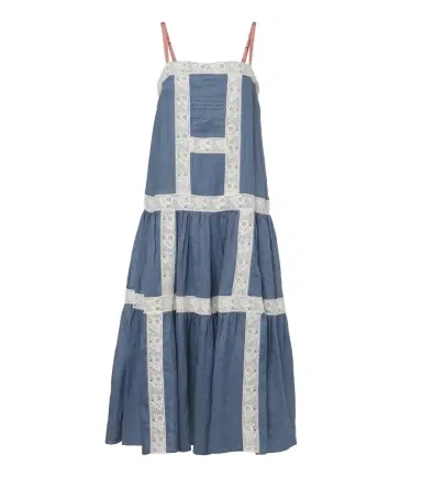 Veronica Beard Mazarine lace-trimmed ramie maxi dress | Thumbnail 1 Veronica Beard Mazarine lace-trimmed ramie maxi dress | Thumbnail 1
