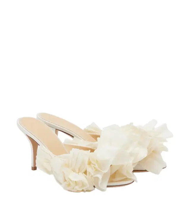 Magda Butrym Floral-appliqué satin mules