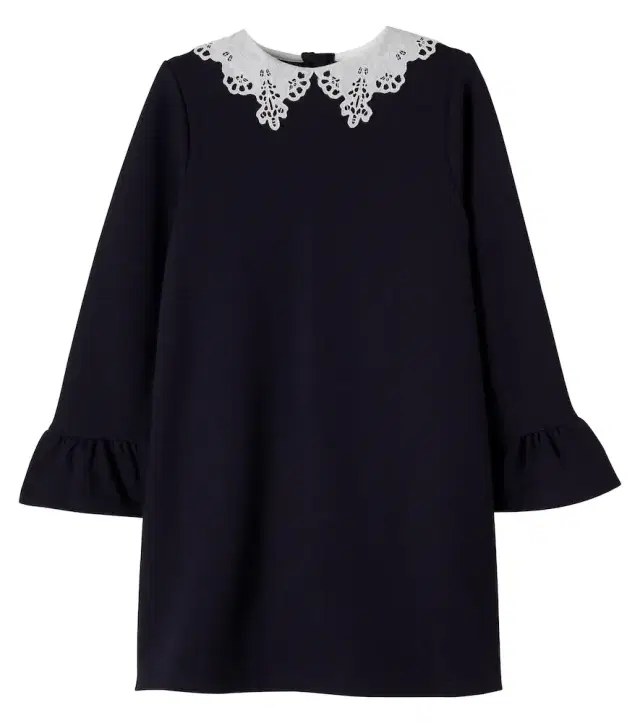 Chloe Kids Chloé Kids Embroidered ruffled jersey dress
