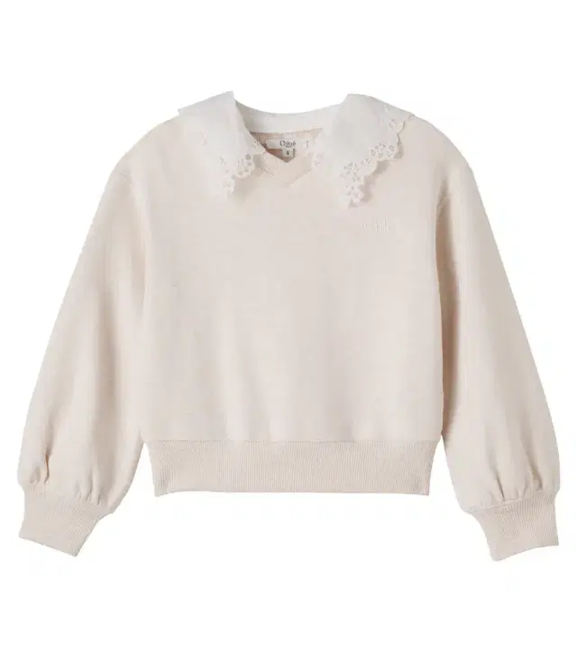 Chloe Kids Chloé Kids Embroidered cotton jersey sweater